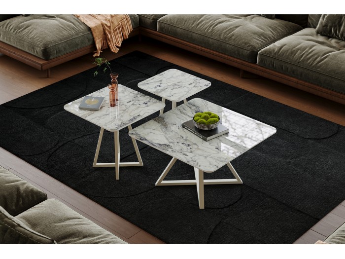 Комплект 3 холни маси ASSEM SQUARE SET Middle table